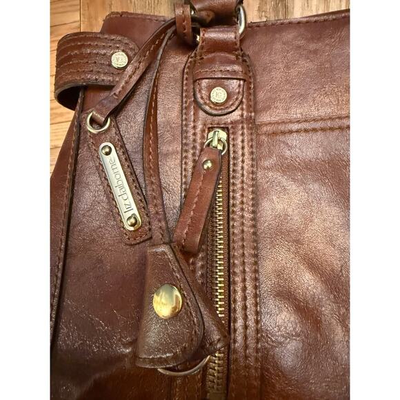 VTG Liz Claiborne Mocha Mousse Leather Shoulder Bag Excellent Cond - Picture 5 of 8